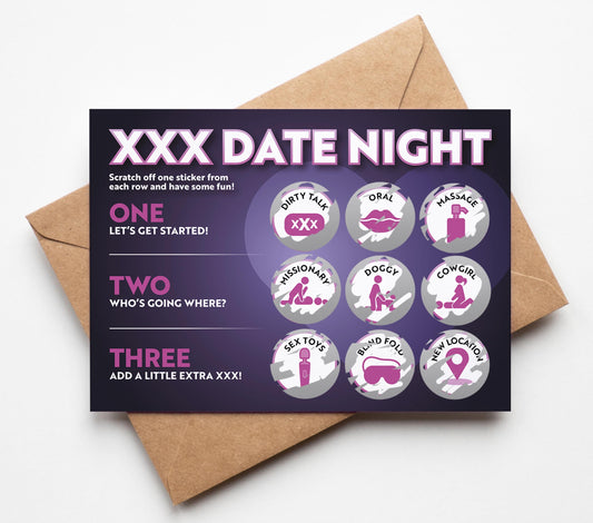 XXX Date Night Adult Scratch Card