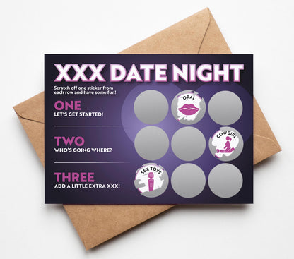 XXX Date Night Adult Scratch Card