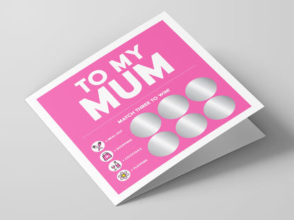 To My Mum Folder Scratch Sticker Greeting Card