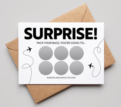 Personalised Pack Your Bags Scratch Card