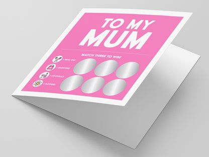 To My Mum Folder Scratch Sticker Greeting Card
