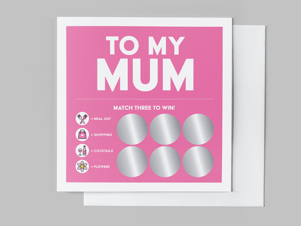 To My Mum Folder Scratch Sticker Greeting Card