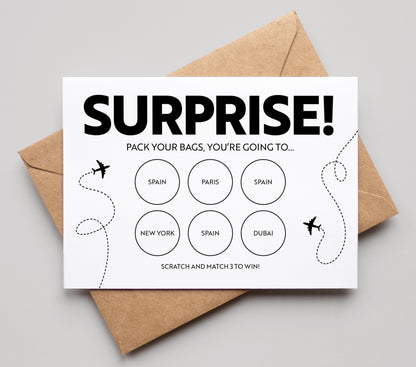 Personalised Pack Your Bags Scratch Card