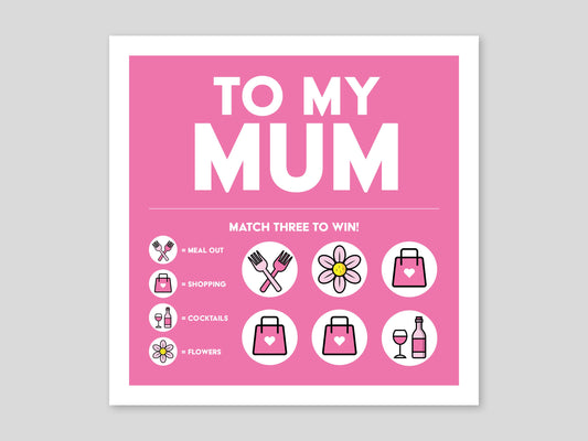 To My Mum Folder Scratch Sticker Greeting Card