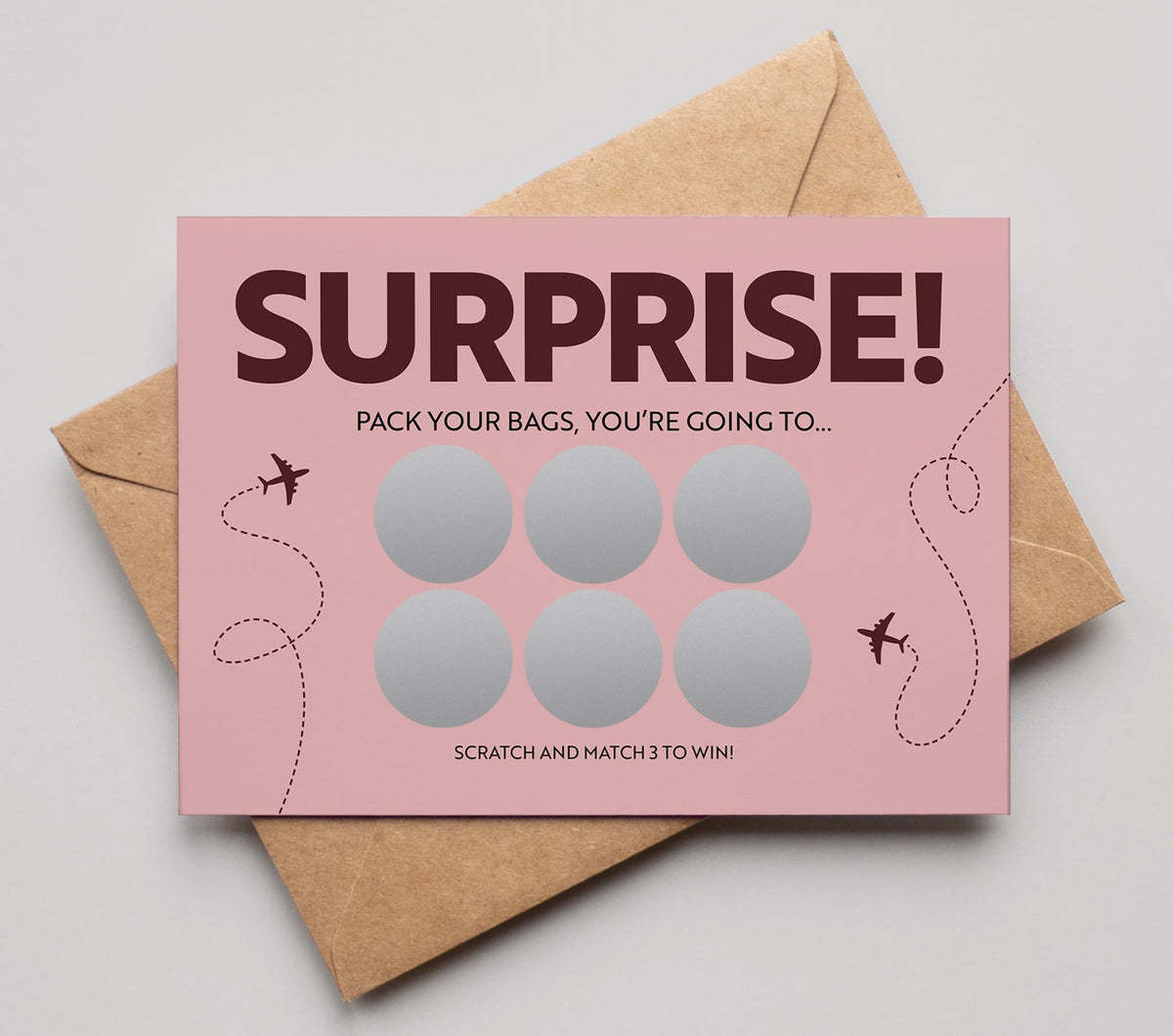 Personalised Pack Your Bags Scratch Card