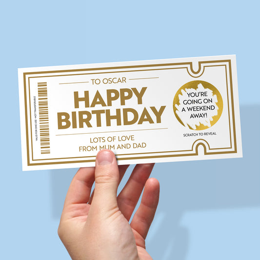Happy Birthday Scratch Card Ticket